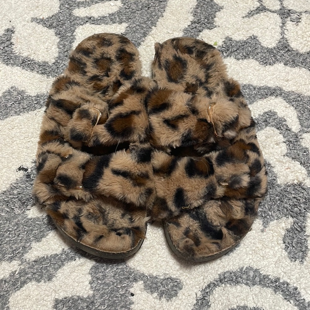 Leopard print slides